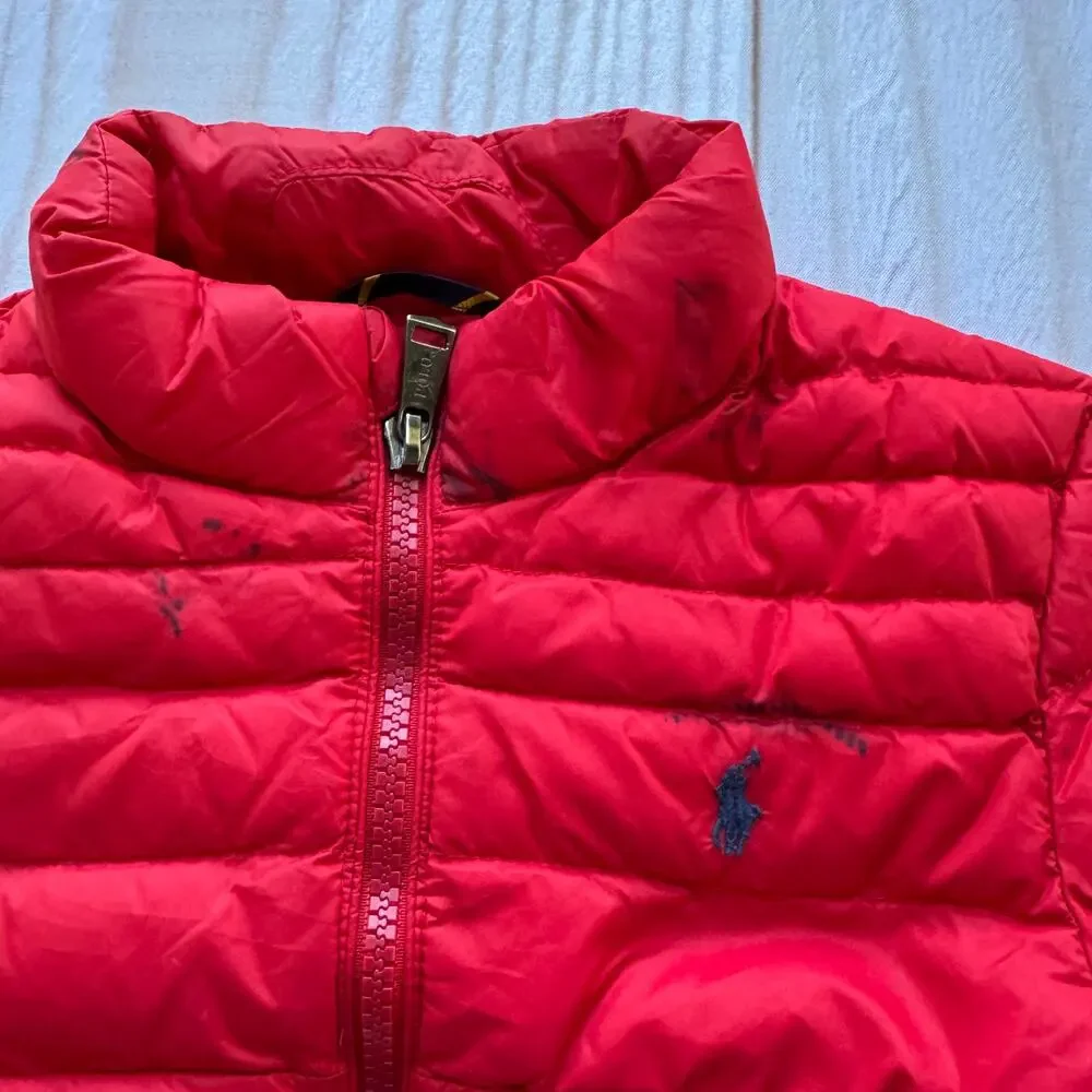 Polo Ralph Lauren Boys Size 4/4T Puffer Insulated Jacket Zipper Pockets Red